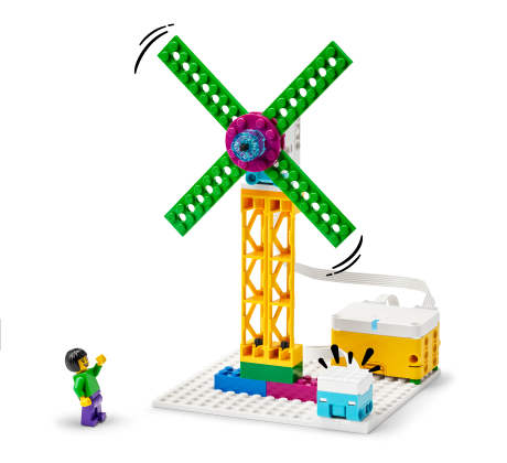 LEGO vėjo malūno robotikos modelis